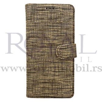 Futrola TEXTILE FLIP za Huawei P30 zlatna --R122