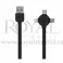 USB kabal REMAX Lesu RC-066th 3in1 iPhone, lightning/micro/Type-C, Tip-C crni --C119