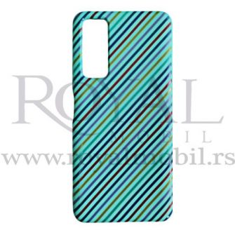 Futrola Soft Print LINES No1 za Huawei P Smart 2021 / Y7a tirkiz