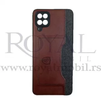 Futrola LEATHER TEXTIL sa dzepicem za Xiaomi Redmi 9 tamno braon