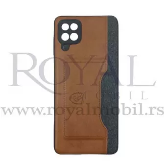 Futrola LEATHER TEXTIL sa dzepicem za Xiaomi Redmi Note 9 svetlo braon