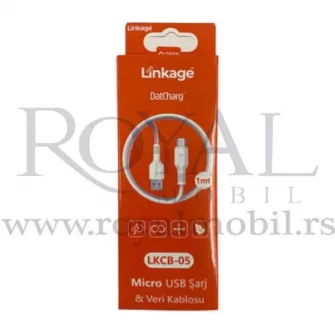 USB kabal LINKAGE LKCB-05 Micro 1m bela 1A