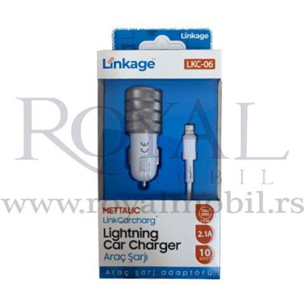 Auto punjac Linkage LKC-06 Lightning 2.1A beli sa srebrnim