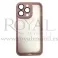 Futrola PVC CLEAR SA OKVIROM za iPhone 13 Pro (6.1) roze