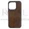 Futrola LEATHER No1 SA DZEPICEM za iPhone 14 (6.1) braon