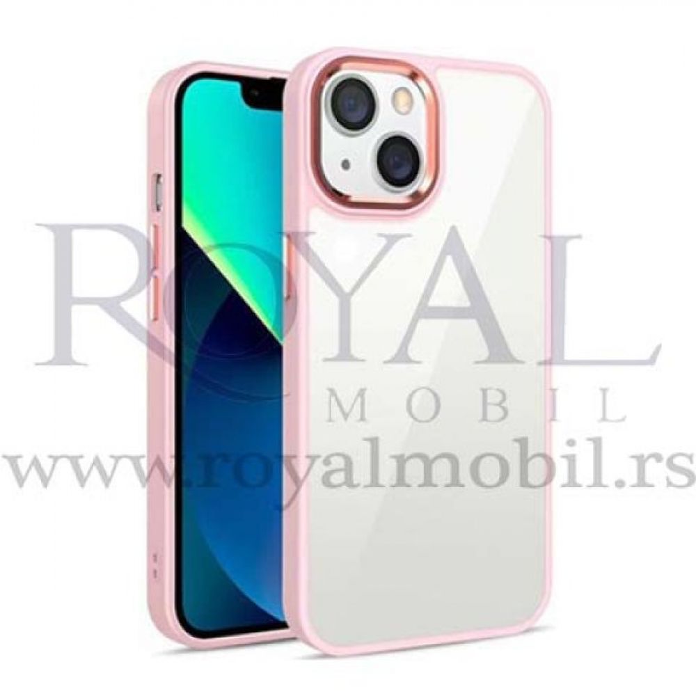 Futrola CLEAR SA BAMPEROM za iPhone 14 (6.1) roze