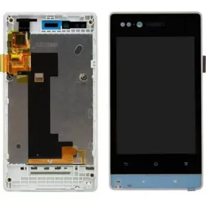 LCD + touch + frame za Sony Xperia Miro ST23i beli ORG EU - SH --K56