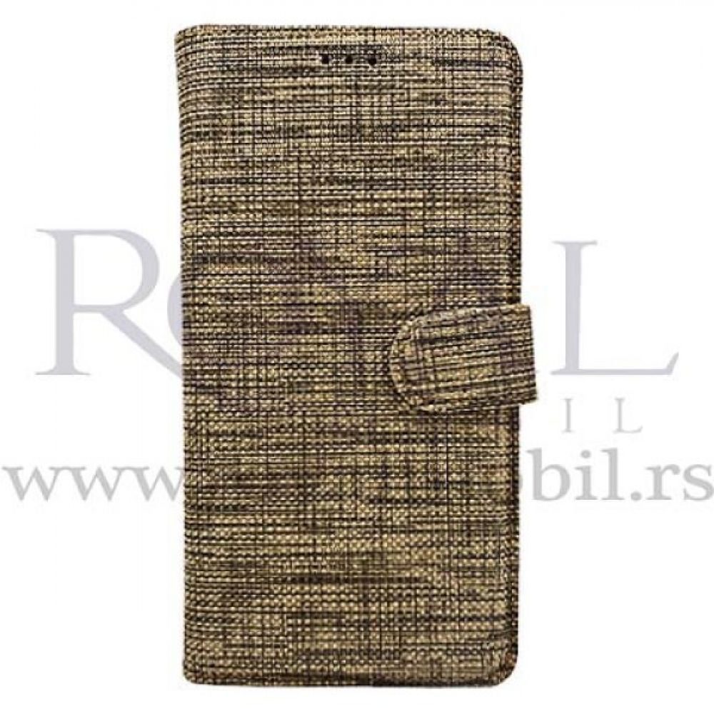 Futrola TEXTILE FLIP za Xiaomi Redmi Note 9 zlatna