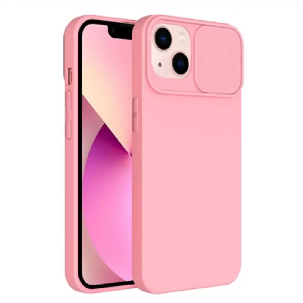 Futrola SOFT FULL PROTECT CAMERA (slide case) za iPhone 14 Pro Max (6.7) svetlo roze