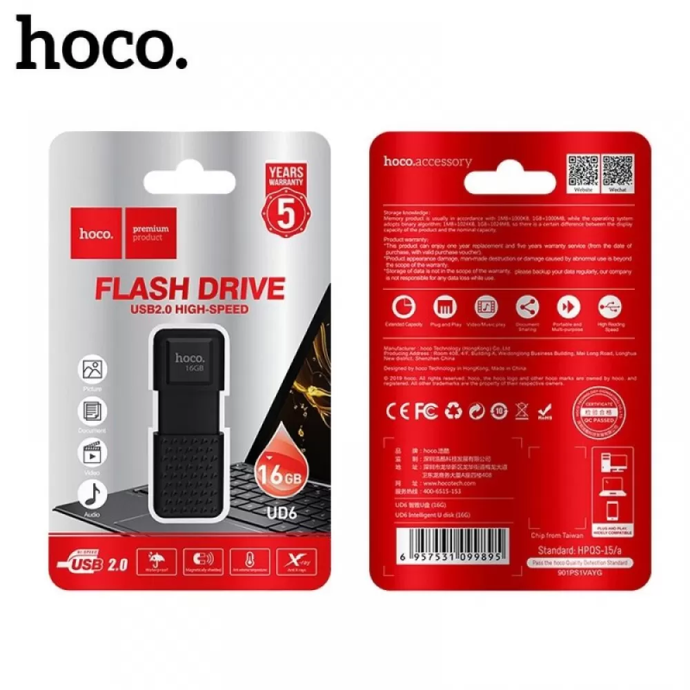 USB Fles memorija HOCO. UD6 16GB crni