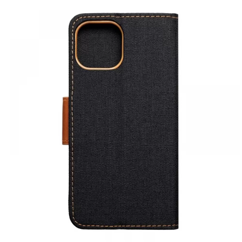  Futrola flip BI FOLD MERCURY Canvas (canvas book) za iPhone 15 Plus (6.7) crna sa zlatnim