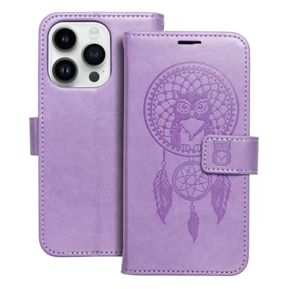 Futrola flip MEZZO BOOK za iPhone 15 Pro (6.1) dreamcatcher ljubicasta