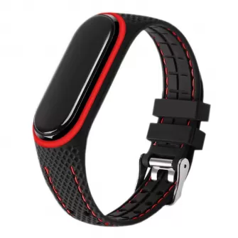 Narukvica za sat LIFESTYLE za Xiaomi Mi Band 5/6 (04) crna sa crvenim