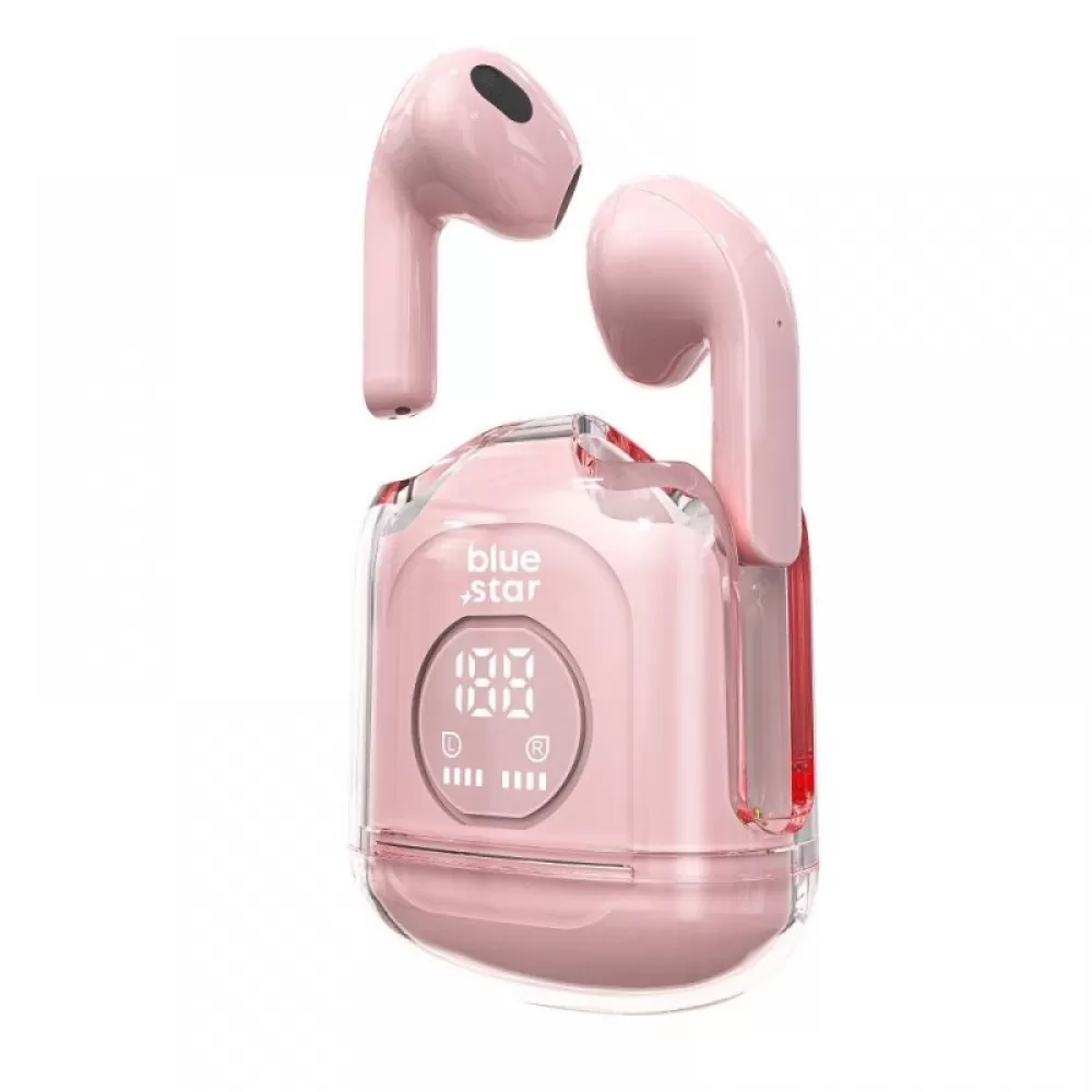 Bluetooth slusalice BLUE STAR TWS Transparency Fi22 roze