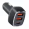 Auto punjac PAVAREAL PA-CC65 Type C PD20W + 2xUSB 4.8A crni