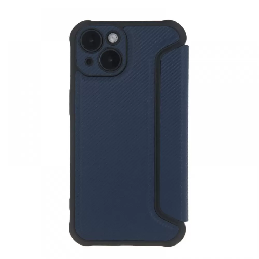 Futrola flip RAZOR BOOK (Smart Carbon case) za iPhone 15 (6.1) tamno plava