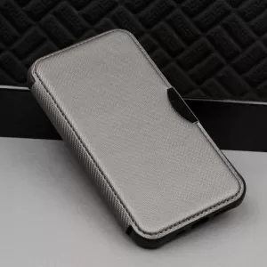 Futrola flip RAZOR BOOK (Smart Carbon case) za iPhone 15 (6.1) siva