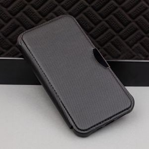 Futrola flip RAZOR BOOK (Smart Carbon case) za iPhone 15 Pro (6.1) crna