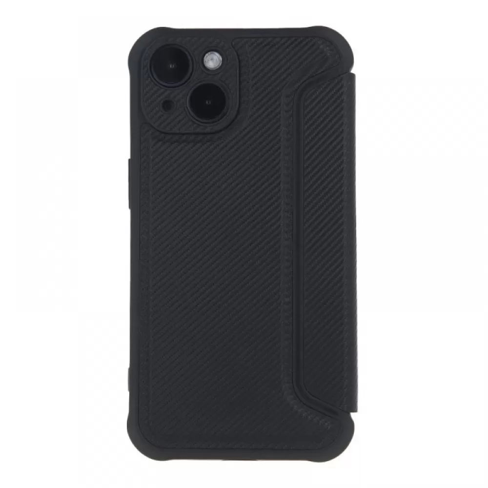 Futrola flip RAZOR BOOK (Smart Carbon case) za iPhone 15 Pro (6.1) crna