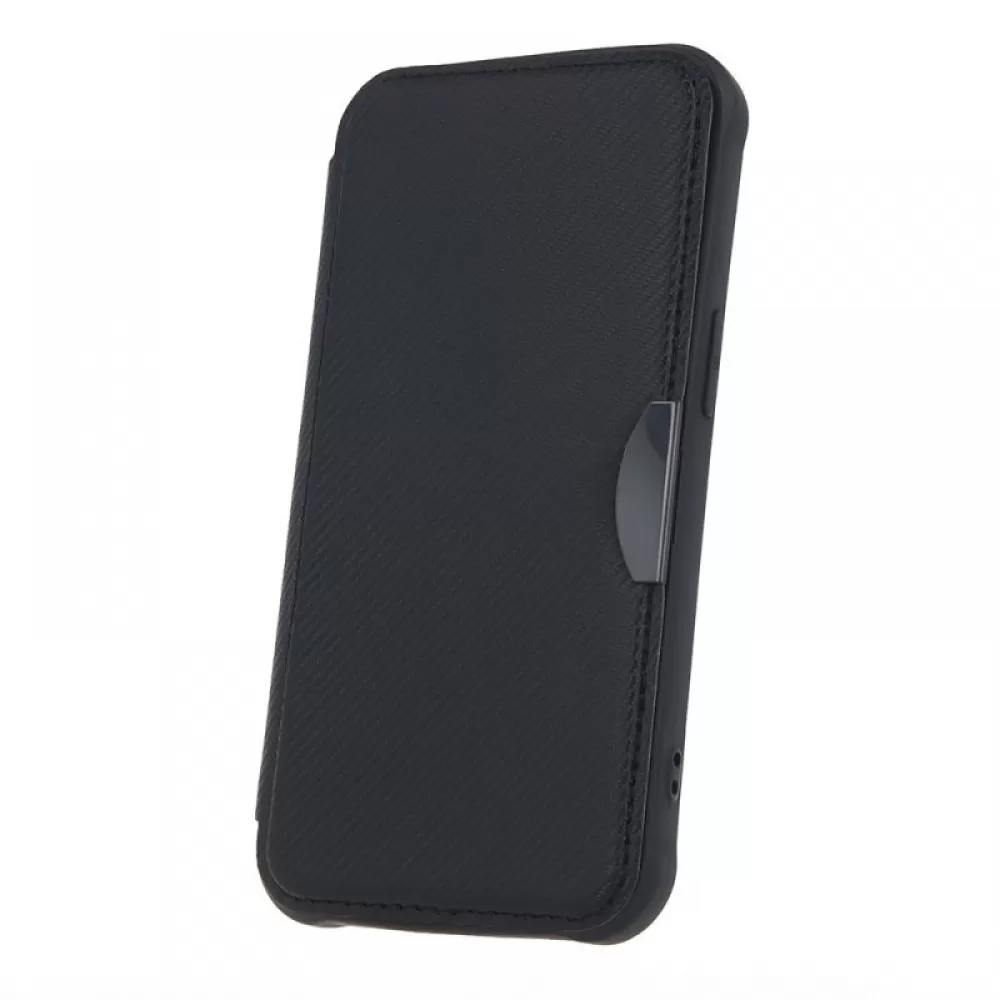 Futrola flip RAZOR BOOK (Smart Carbon case) za iPhone 15 Pro (6.1) crna