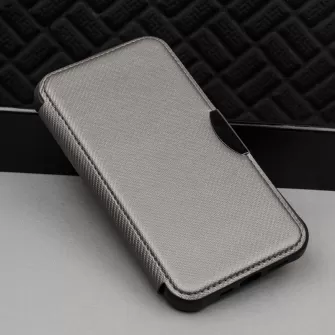 Futrola flip RAZOR BOOK (Smart Carbon case) za iPhone 15 Pro (6.1) siva