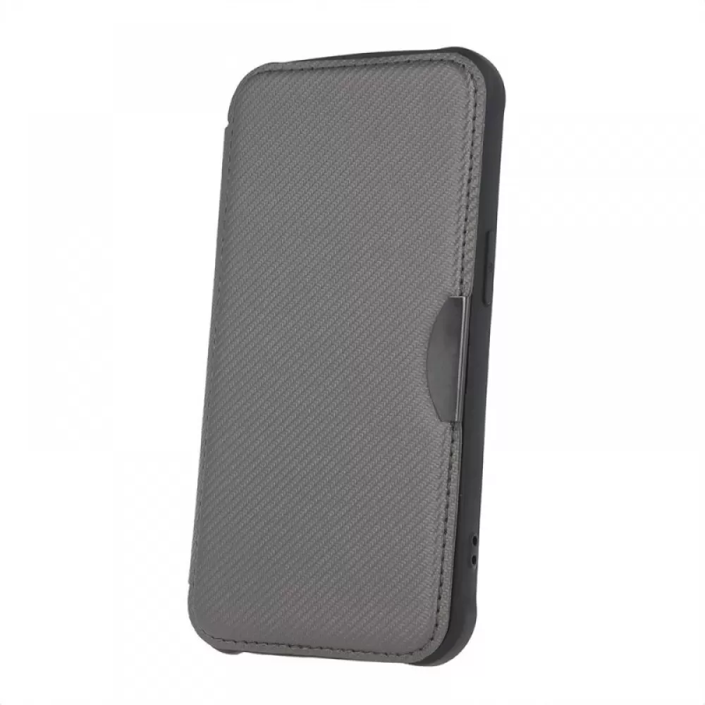 Futrola flip RAZOR BOOK (Smart Carbon case) za iPhone 15 Pro (6.1) siva