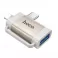 HOCO adapter OTG 2in1 UA31F Type C (muski) / Lightning (muski) na USB A (zenski) sivi