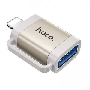 HOCO adapter OTG Lightning (muski) na USB A (zenski) UA31A sivi