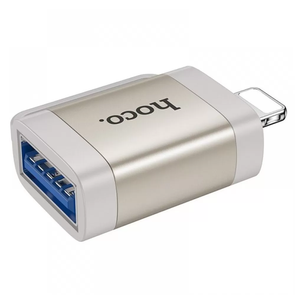 HOCO adapter OTG Lightning (muski) na USB A (zenski) UA31A sivi