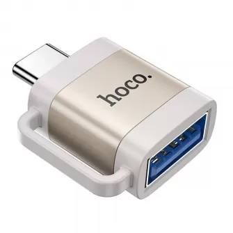 HOCO adapter OTG Type C (muski) na USB A (zenski) 3A UA31C sivi