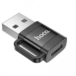 HOCO adapter OTG USB A (muski) na Type C (zenski) 3A UA31D crni