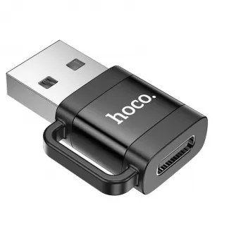 HOCO adapter OTG USB A (muski) na Type C (zenski) 3A UA31D crni