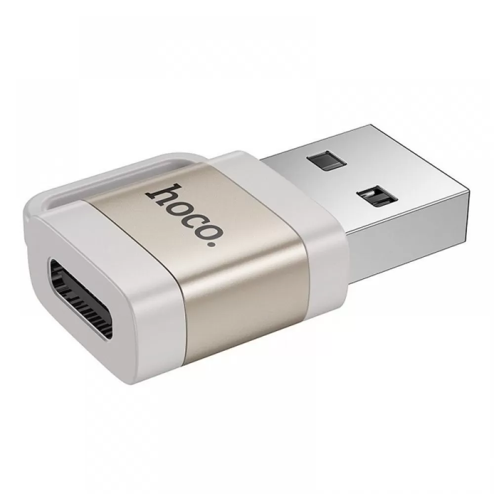 HOCO adapter OTG USB A (muski) na Type C (zenski) 3A UA31D sivi