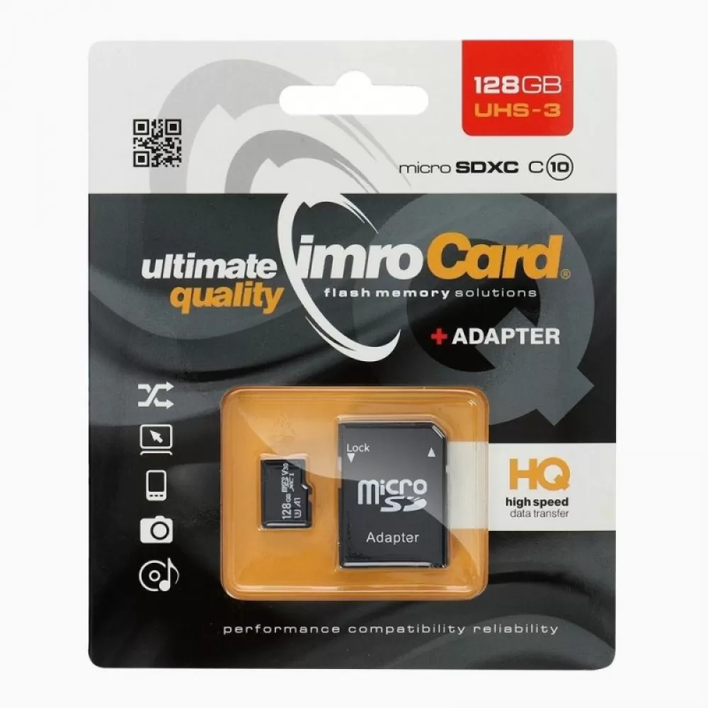 IMRO Memorijska kartica Micro SD 128GB 100MB/s UHS-3 sa adapterom SD