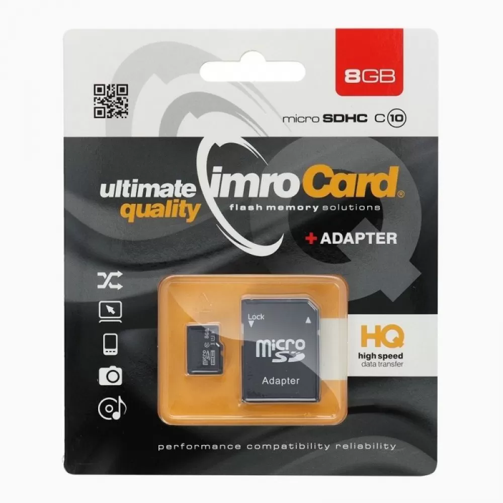 IMRO Memorijska kartica Micro SD 8GB 100MB/s UHS-1 sa adapterom SD