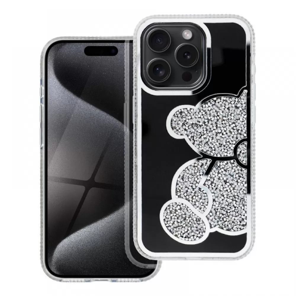 Futrola TEDDY BEAR za iPhone 16 Pro Max (6.9) srebrna