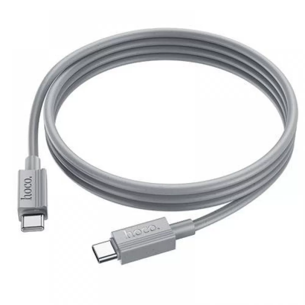 USB kabal HOCO Type C na Type C 3A 60W X107 1m sivi