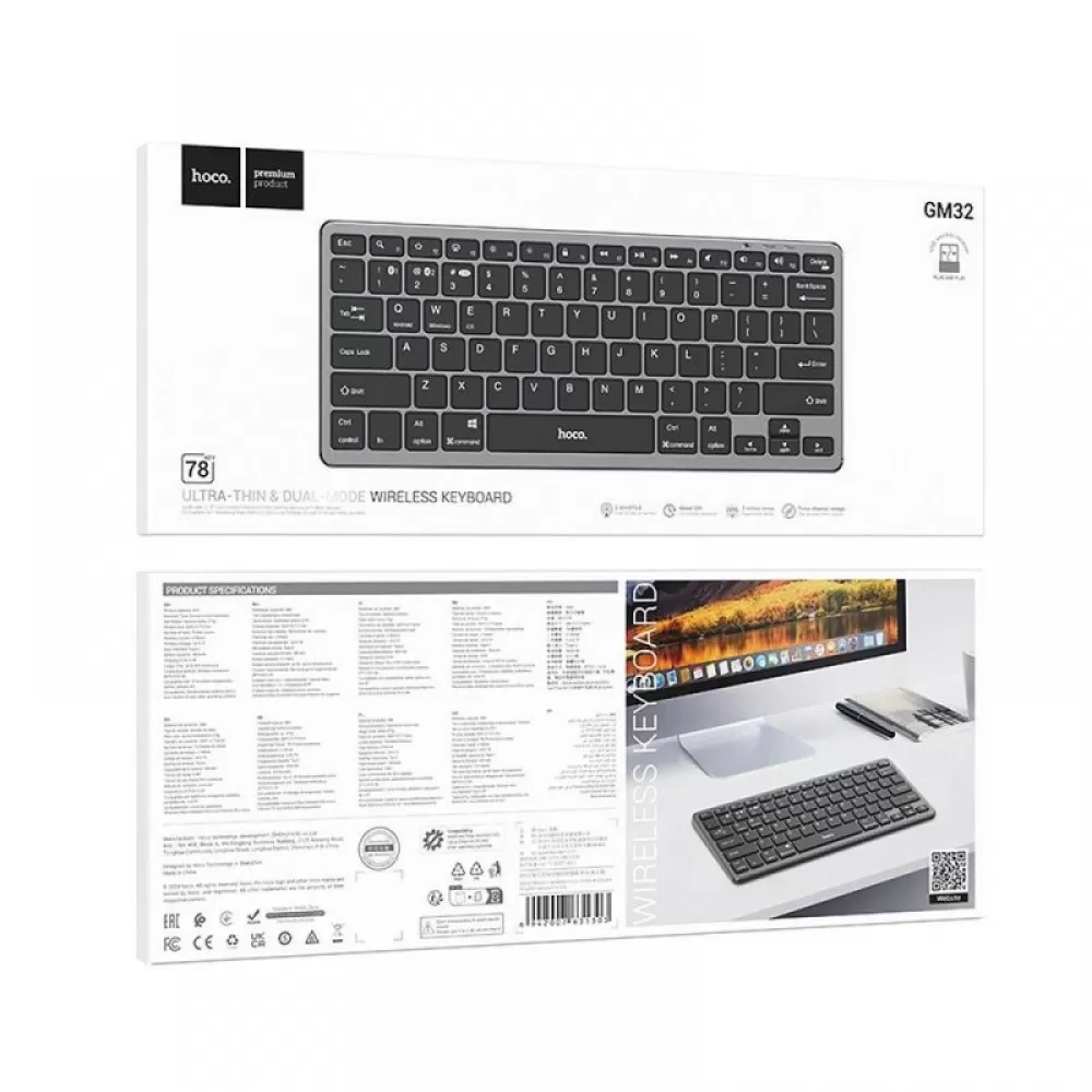 Bezicna tastatura HOCO QWERTY GM32 crna