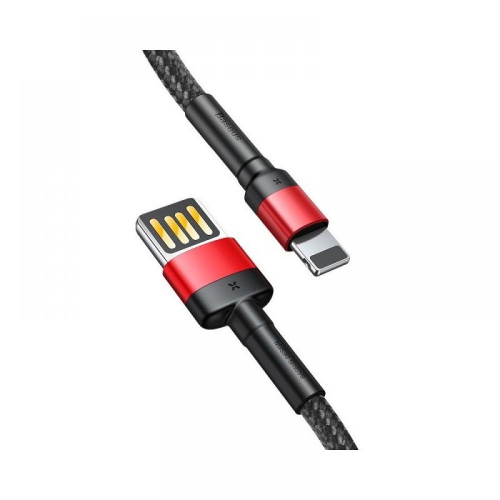 USB kabal Baseus Cafule USB na Lightning 1m 2,4A crveno-crni double side USB