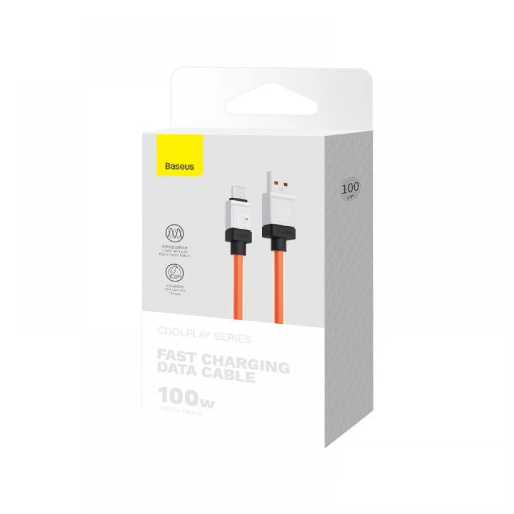 USB kabal Baseus CoolPlay USB na USB-C 1m 100W narandzasti