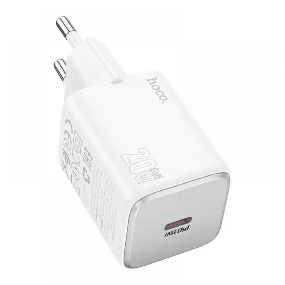 Adapter (Kucni punjac) HOCO. N40 Type C QC PD 20W beli