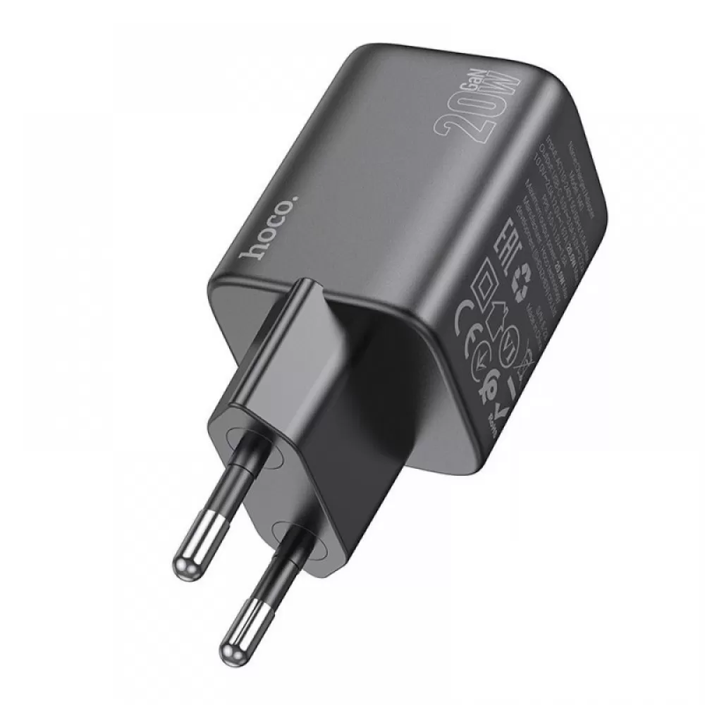 Adapter (Kucni punjac) HOCO. N40 Type C QC PD 20W crni