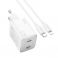 Adapter (Kucni punjac) HOCO. N42 2 x Type C + kabl Type C na Lightning PD QC 45W GaN beli