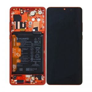 LCD + touchscreen + frame + baterija + zvucnik za Huawei P30 Pro amber sunrise 02355UMS (service pack) FULL ORIGINAL EU