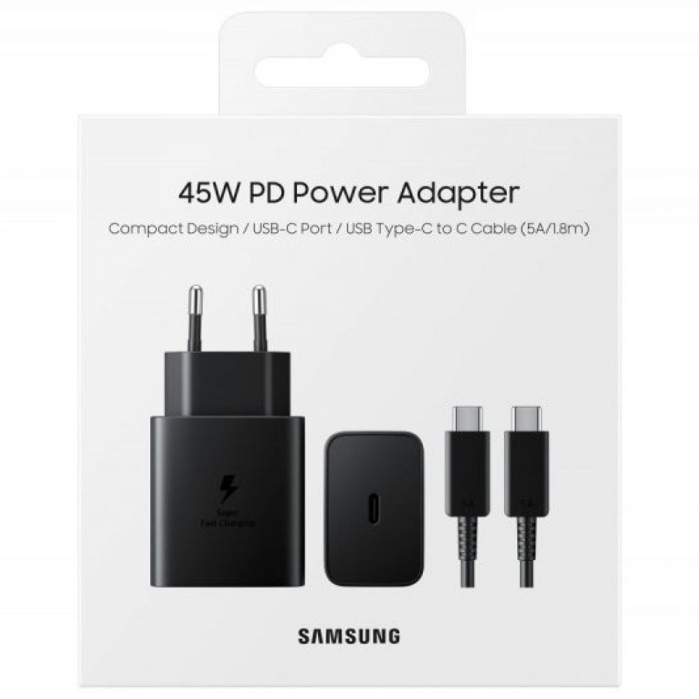 Kucni punjac Samsung 45W, 4.05A, 1 x USB-C, sa USB-C kablom EP-T4511XBEGEU crni