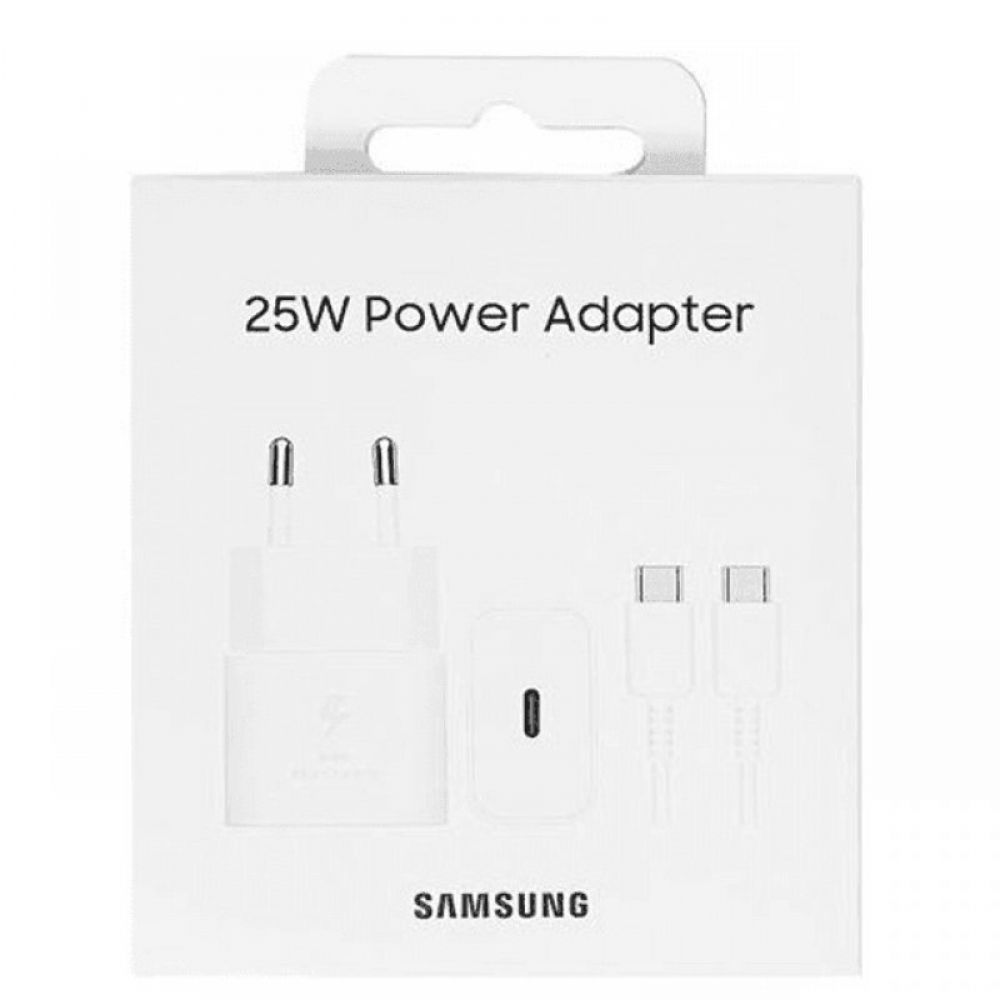 Kucni punjac Samsung 25W, 3A, 1 x USB-C, sa USB-C kablom EP-T2510XWEGEU beli