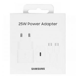 Kucni punjac Samsung 25W, 3A, 1 x USB-C, sa USB-C kablom EP-T2510XWEGEU beli