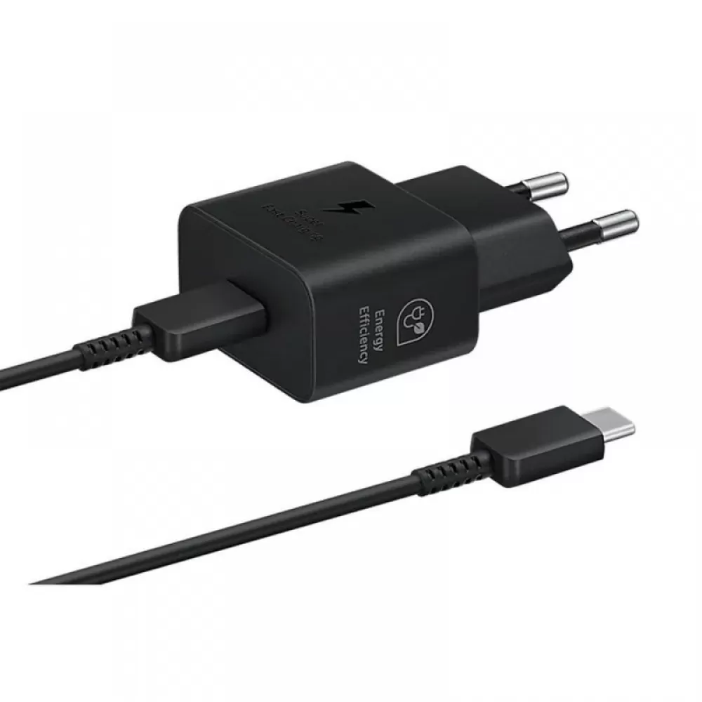 Kucni punjac Samsung 25W, 3A, 1 x USB-C, sa USB-C kablom  EP-T2510XBEGEU crni