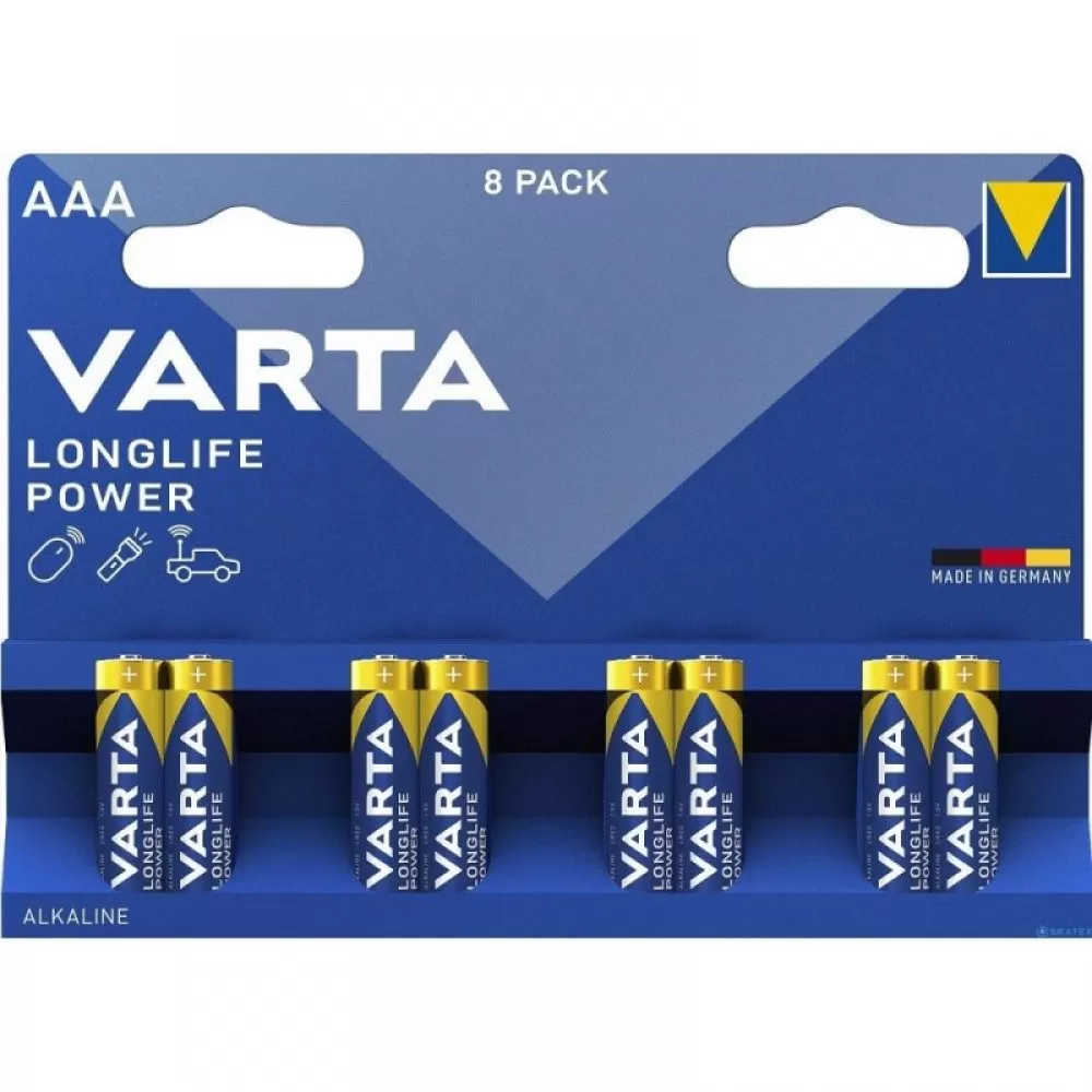 VARTA alkalna baterija R3 (AAA) Longlife Power 8 kom