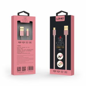 USB data kabal LDNIO LS24 1000mm micro roze